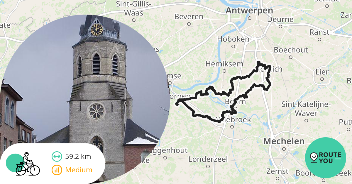 Bornem edegem - Fietsroute | RouteYou