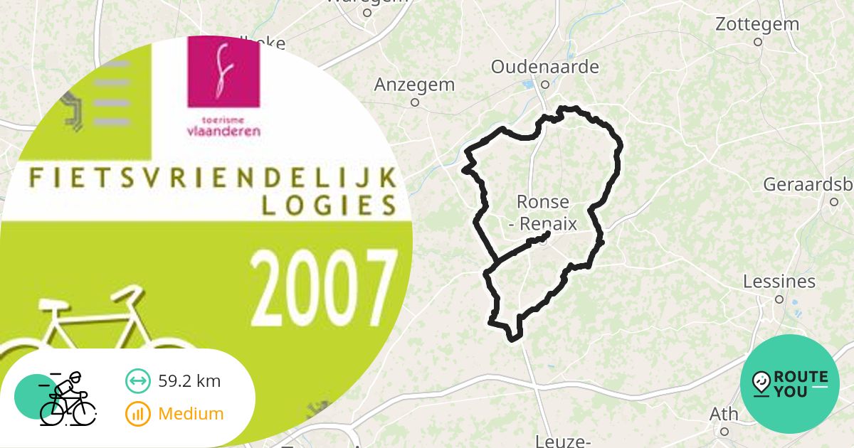 Rondom Ronse Fietsvriendelijke route rondom De Fiertel - Racefietsroute | RouteYou
