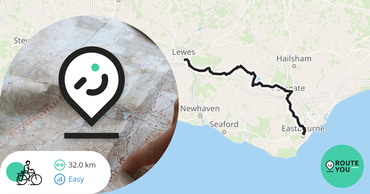 Bike to the Bridge Eastbourne to Lewes Cycle route RouteYou