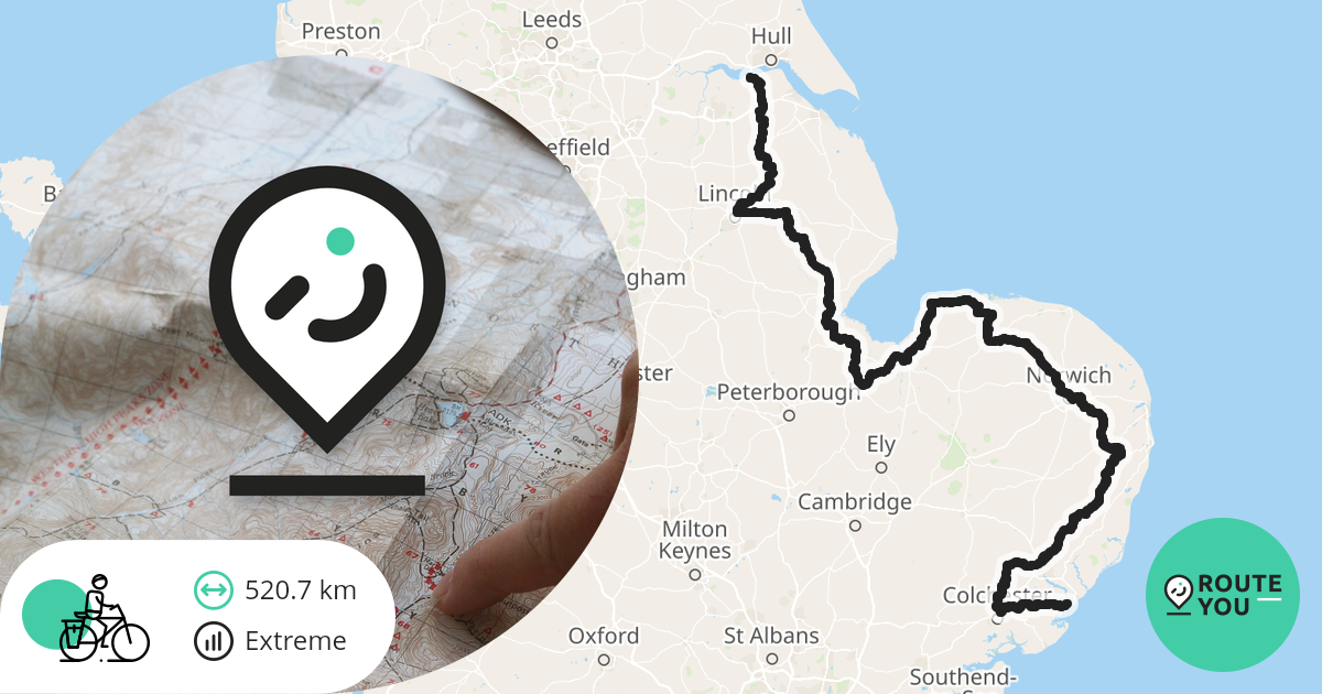 Hull Harwich Cycle route RouteYou