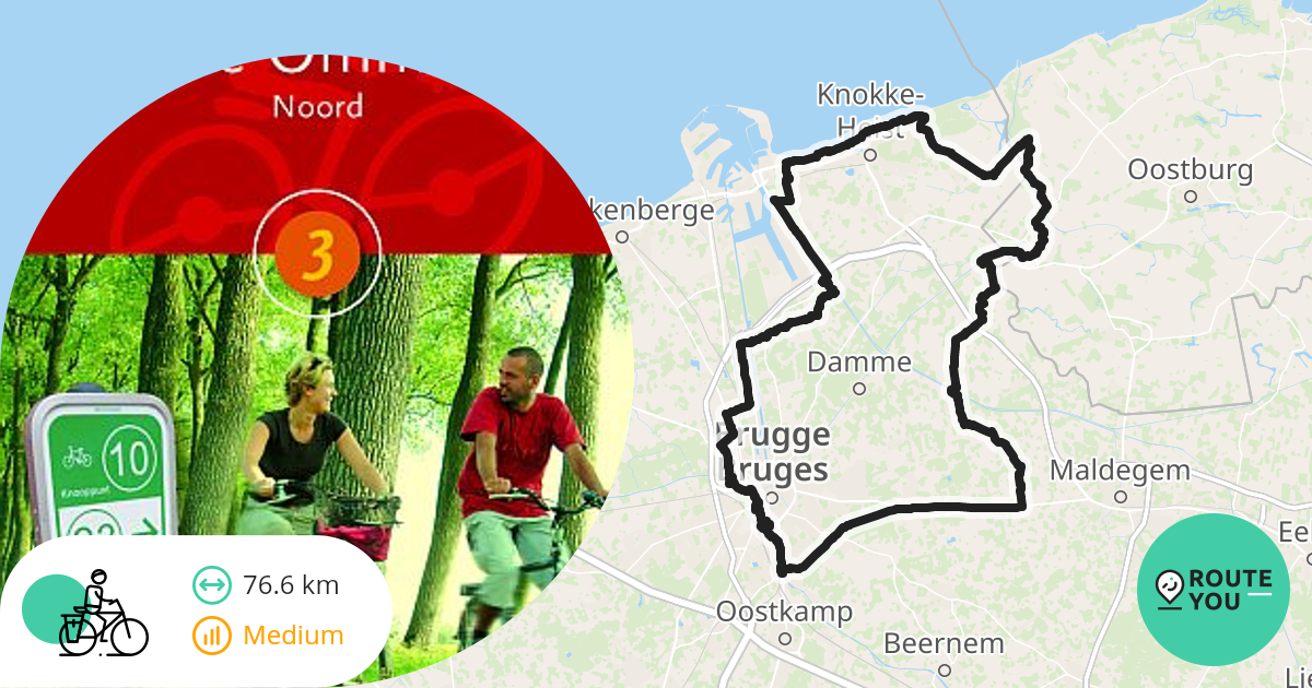 Brugge-Moerkerke-Damme-Sluis-Knokke-Heist-Brugge - Fietsroute | RouteYou