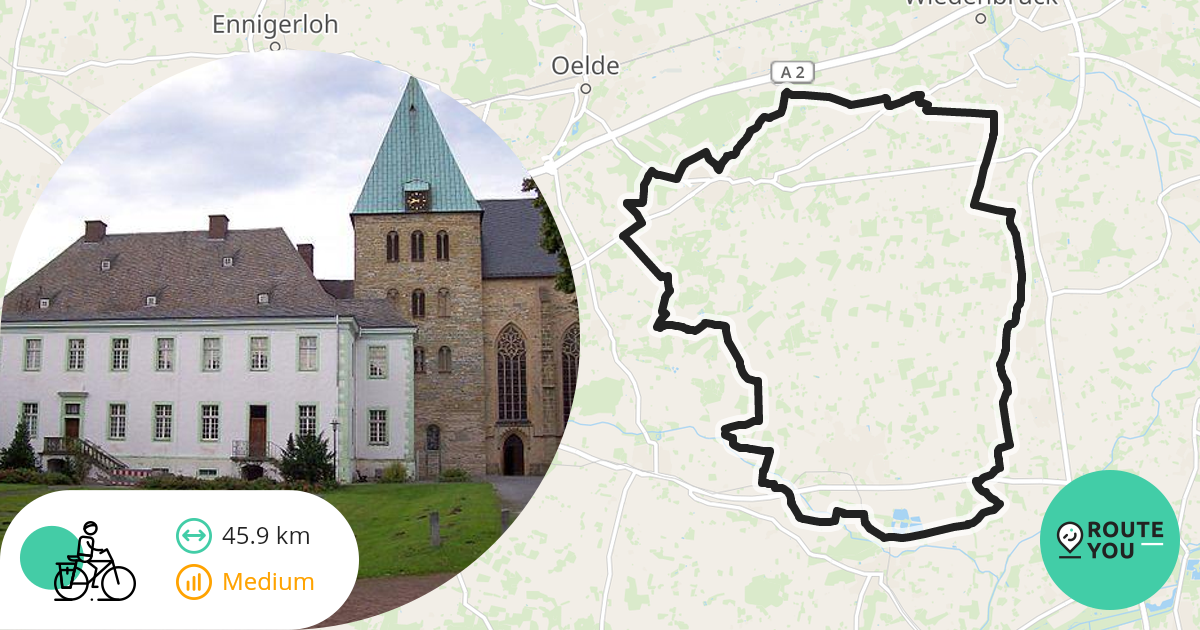 A cycling route to enjoy along Liesborn Abbey Recreational cycle route RouteYou