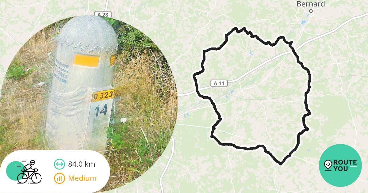 Borne Voie de la Liberté mit dem Fahrrad Rennradroute RouteYou