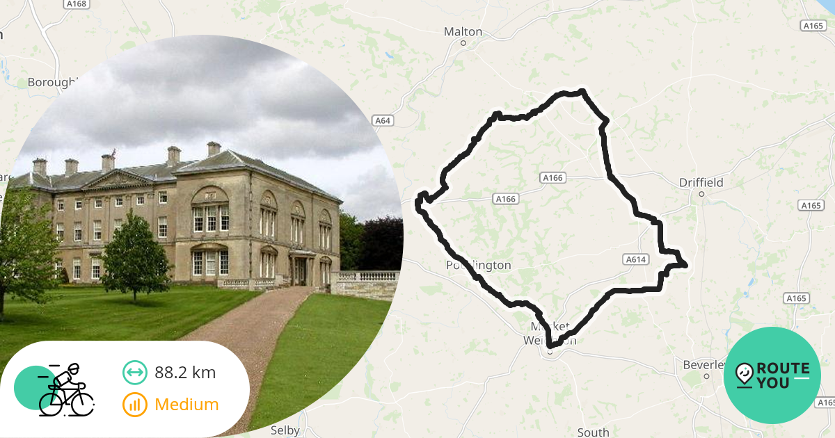 To the train station Market Weighton railway station Road bike route