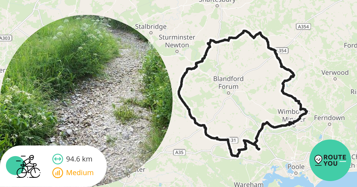 Explore the Scenic Race Bike Route Through Purbeck and Wimborne Minster Road bike route RouteYou
