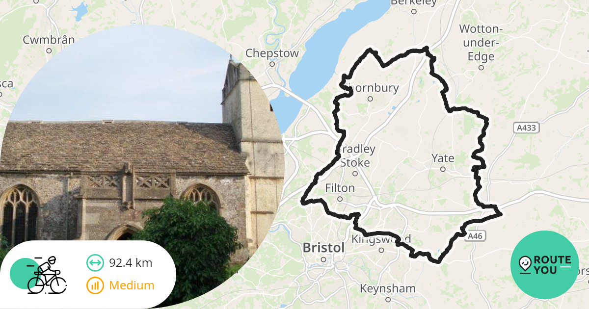 Cycling along hotel Almondsbury Interchange Hotel Road bike route RouteYou