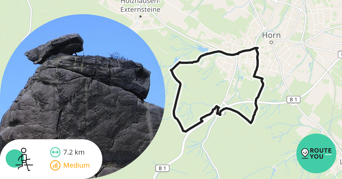 Wanderung entlang der Externsteine in HornBad Meinberg. Spazierwege