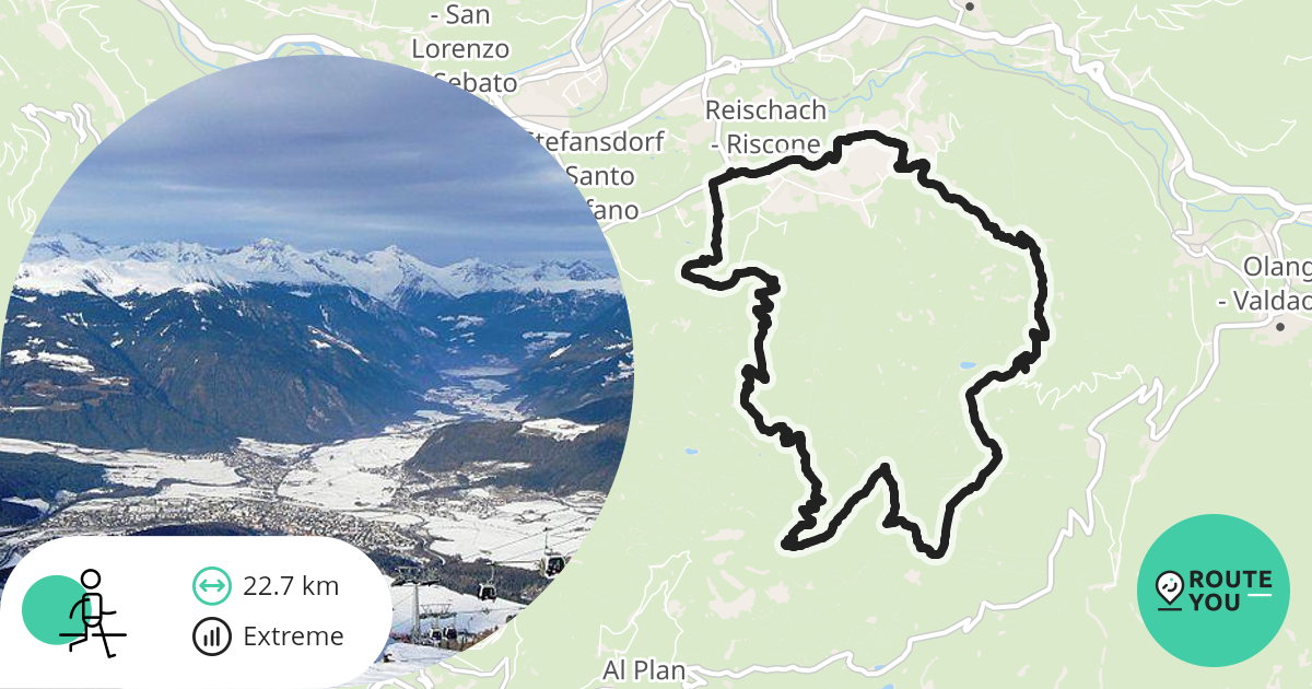 Passeggiata panoramica a Brunico lungo Plan de Corones. Itinerario per camminata RouteYou