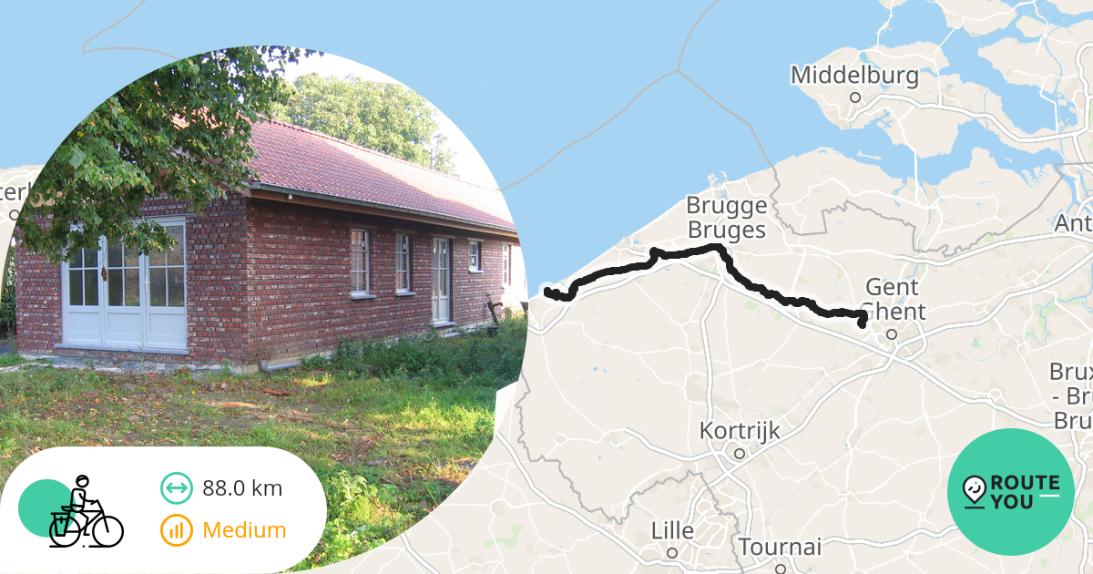 Gent OOSTDUINKERKE Recreational cycle route RouteYou