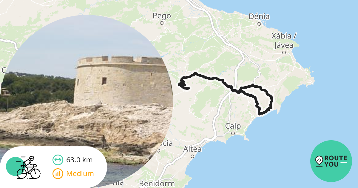 Moraira Parcent Coll De Rates Moraira 63 Km Ruta Ciclista De 