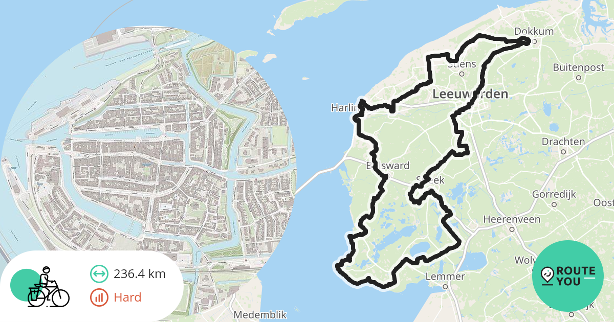 Elfstedentocht Recreatieve fietsroute RouteYou