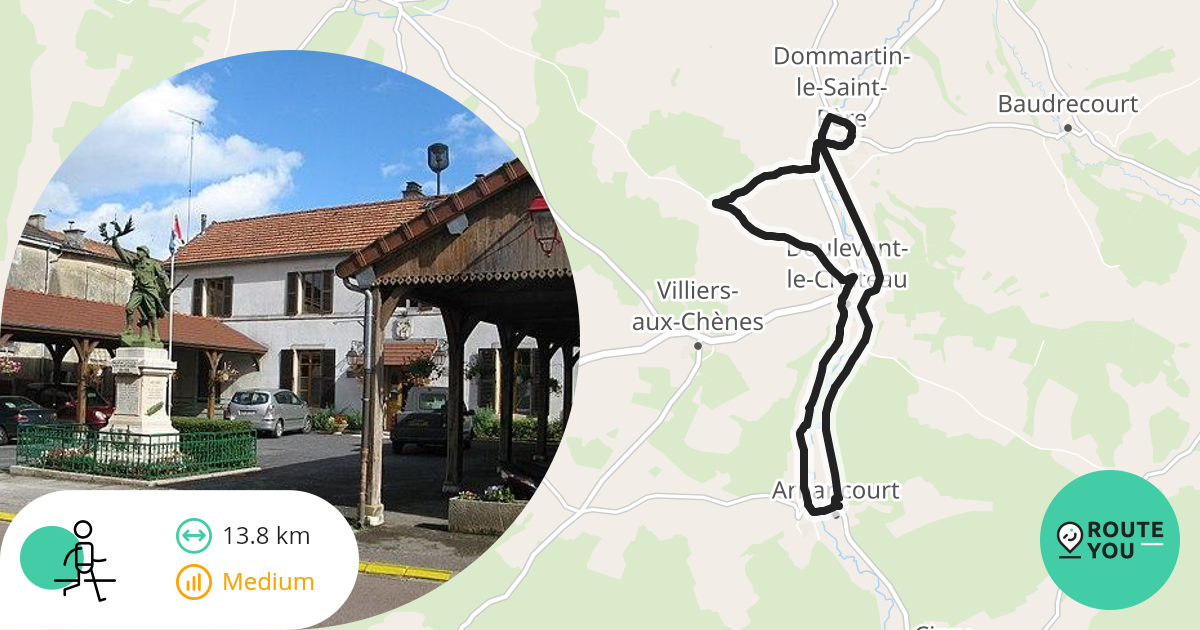 Course de 14 km à DoulevantleChâteau Itinéraire à pied RouteYou