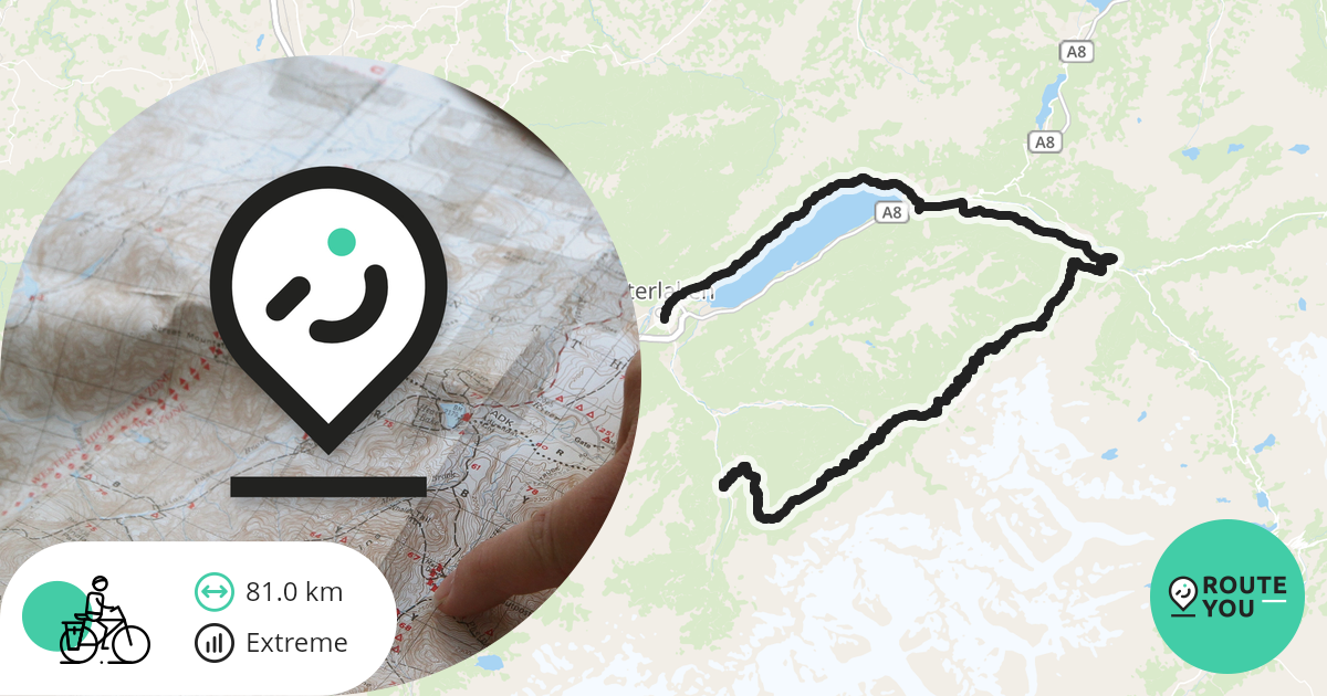 Lauterbrunnen Interlaken Recreational cycle route RouteYou