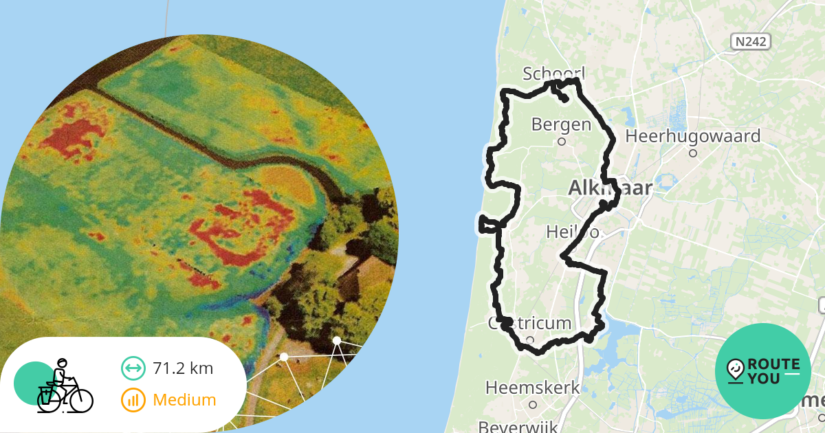 Akersloot 72 km _ naar Egmond aan zee Recreatieve fietsroute RouteYou