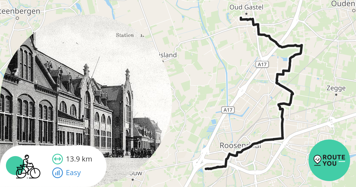 Roosendaal Oud Gastel voetg brug Recreatieve fietsroute RouteYou