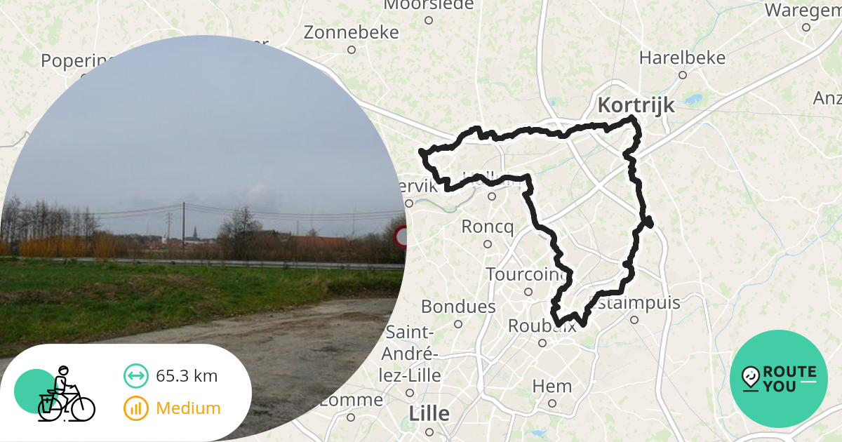 Kortrijk Recreatieve fietsroute RouteYou
