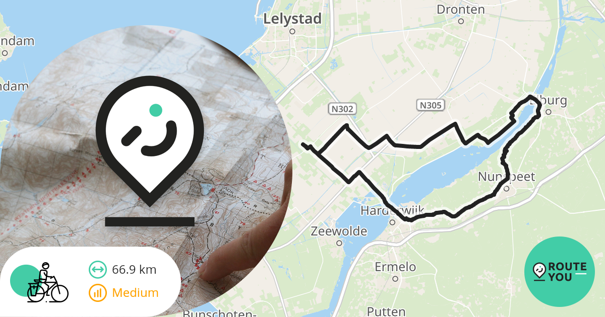 rondje veluwemeer - Fietsroute | RouteYou