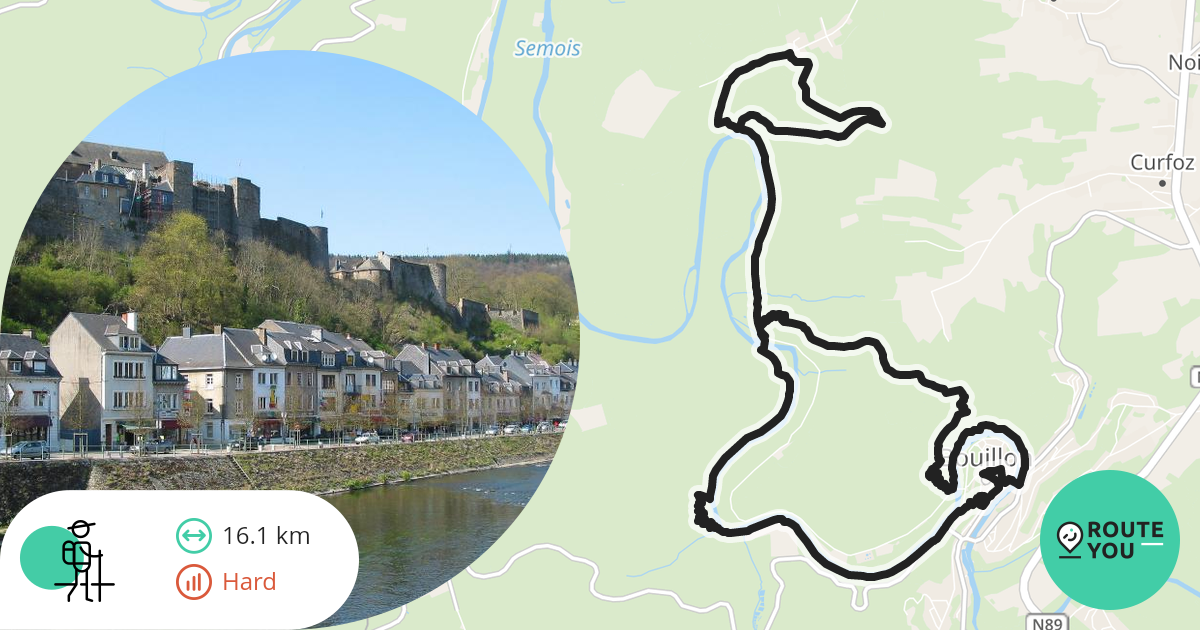 Botassart Bouillon uitkijktoren en hangbrug Hikingroute RouteYou